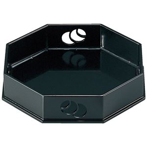6.5寸 八角つぼつぼ盛器/和食器 【黒 A】 199×185×44mm 日本製 〔和食 レストラン 居酒屋 店舗 お店〕【代引不可】