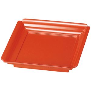 6寸 角彩り皿/和食器 【柿朱 A】 178×178×33mm 日本製 〔和食 レストラン 居酒屋 店舗 お店〕【代引不可】