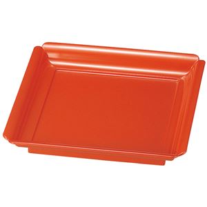 7寸 角彩り皿/和食器 【柿朱 A】 202×202×30mm 日本製 〔和食 レストラン 居酒屋 店舗 お店〕【代引不可】