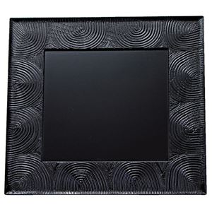 尺1 懐石炉縁盆/トレー 【絞り漆刻黒渦】 333×333×14mm 日本製 〔和食 レストラン 居酒屋 店舗 お店〕【代引不可】