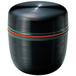 千筋なつめ弁当/和食器 【黒内朱 A】 直径110×106mm 日本製 〔和食 レストラン 居酒屋 店舗 お店〕【代引不可】