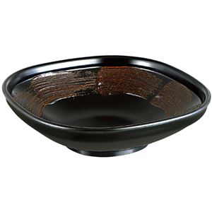 8.5寸 角ふる里鉢/和食器 【錆刷毛目 A】 265mm×265mm×78mm 日本製 〔和食 レストラン 店舗 お店〕【代引不可】