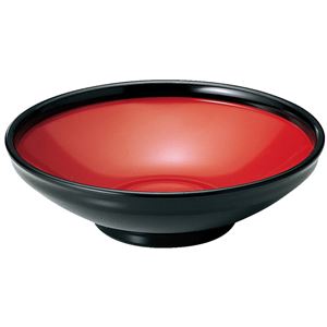 6.5寸 ふる里鉢/和食器 【黒内朱 A】 直径195mm×58mm 日本製 〔和食 レストラン 店舗 お店〕【代引不可】