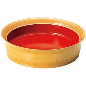 8寸 羽反鉢/和食器 【深型 白木内朱 A】 直径235mm×60mm 日本製 〔和食 レストラン 店舗 お店〕【代引不可】