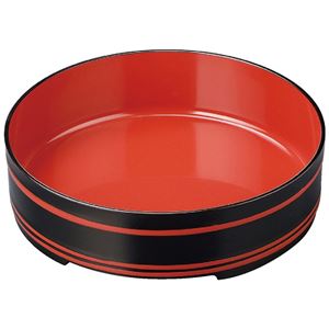 尺0 めん桶/和食器 【黒朱ヒモ A】 直径310×83mm 日本製 〔和食 レストラン 居酒屋 店舗 お店〕【代引不可】