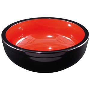 8.5寸 ジャンボ麺鉢/和食器 【黒内朱 A】 直径251mm×86mm 日本製 〔和食 レストラン 店舗 お店〕【代引不可】