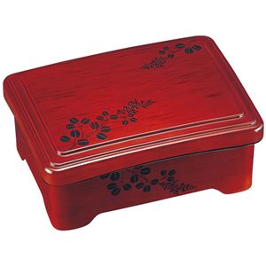 かつ重/重箱 【栃萩内朱 A】 187×136×81mm (165×114×44mm) 日本製 〔和食 レストラン 店舗 お店〕【代引不可】