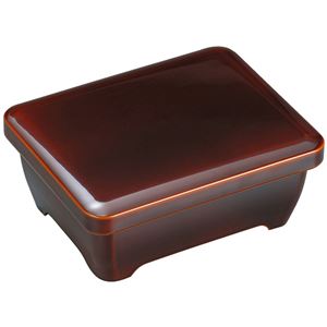 ミニ光琳丼重/重箱 【漆調春慶内朱 A】 130mm×111mm×71mm 日本製 〔和食 レストラン 店舗 お店〕【代引不可】