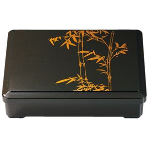 9寸 DX長手弁当/和食器 【肉厚型 梨地竹 仕切付 A】 275×215×67mm 日本製 〔和食 レストラン 居酒屋 店舗 お店〕【代引不可】