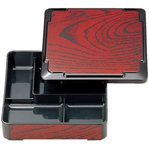 6寸 戦国弁当/和食器 【ケヤキ A】 190×190×50mm 日本製 〔和食 レストラン 居酒屋 店舗 お店〕【代引不可】