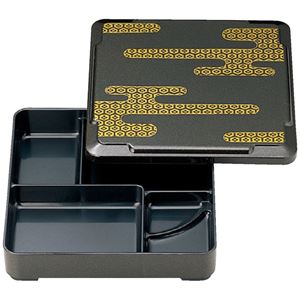 7寸 戦国弁当/和食器 【雲亀甲 A】 215×215×50mm 日本製 〔和食 レストラン 居酒屋 店舗 お店〕【代引不可】