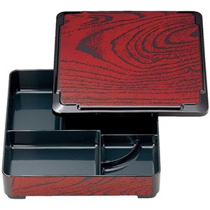 7寸 戦国弁当/和食器 【ケヤキ A】 215×215×50mm 日本製 〔和食 レストラン 居酒屋 店舗 お店〕【代引不可】