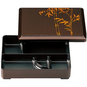 8寸 長手福来弁当/和食器 【梨地竹 A】 250×188×60mm 日本製 〔和食 レストラン 居酒屋 店舗 お店〕【代引不可】