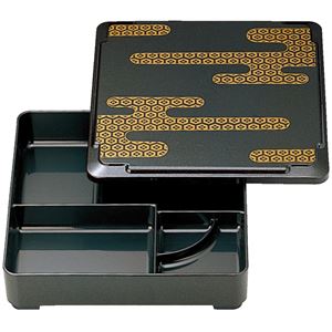 8寸 戦国弁当/和食器 【雲亀甲 A】 245×245×60mm 日本製 〔和食 レストラン 居酒屋 店舗 お店〕【代引不可】