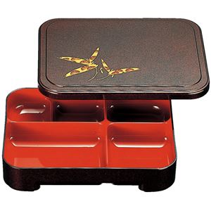 9寸 長手胴張弁当/和食器 【パール笹梅 A】 270×210×55mm 日本製 〔和食 レストラン 居酒屋 店舗 お店〕【代引不可】