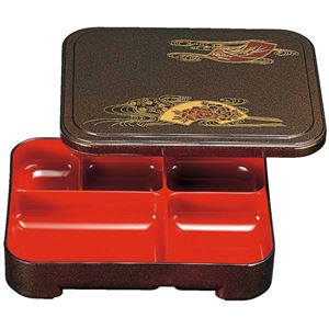 9寸 長手胴張弁当/和食器 【扇面菊水 A】 270×210×55mm 日本製 〔和食 レストラン 居酒屋 店舗 お店〕【代引不可】