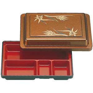 8寸 長手レインボー弁当/和食器 【梨地蘭 A】 249×178×66mm 日本製 〔和食 レストラン 居酒屋 店舗 お店〕【代引不可】