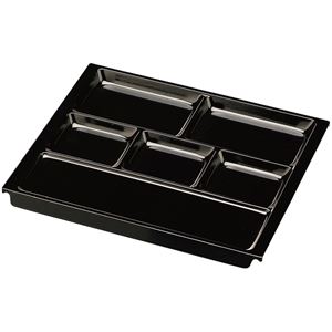 フライトプレート/和食器 【オール黒塗 TA】 370×330×21mm 日本製 〔和食 レストラン 居酒屋 店舗 お店〕【代引不可】