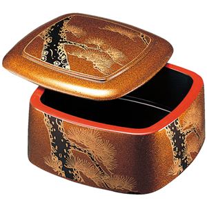 寿司桶/すし桶 【梨地老松(内黒) セット A】 160mm×160mm×100mm 日本製 『三味胴ちらし』 〔レストラン 店舗〕【代引不可】