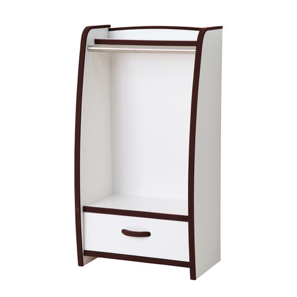 子供用 ハンガーラック/衣類収納 【幅48cm ブラウン】 日本製 高耐久 引き出し付き 知育家具 EVAキッズシリーズ 【完成品】【代引不可】