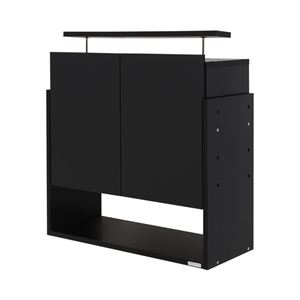 コレクションラック ワイド 専用上置き ハイタイプ 奥行29cm用 ブラック 【本体別売】 【組立品】【代引不可】