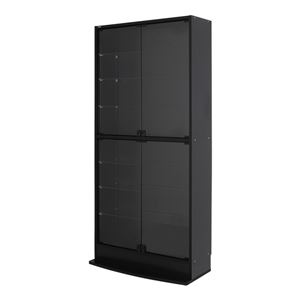 コレクションラック ワイド ハイタイプ 本体 奥行29cm ブラック 【組立品】【代引不可】