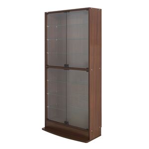 コレクションラック ワイド ハイタイプ 本体 奥行29cm ブラウン 【組立品】【代引不可】