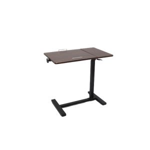 サイドテーブル 昇降式テーブル 約幅65cm ダークブラウン 高さ調節 角度調整可 エアシリンダー リフトテーブル 組立品 リビング