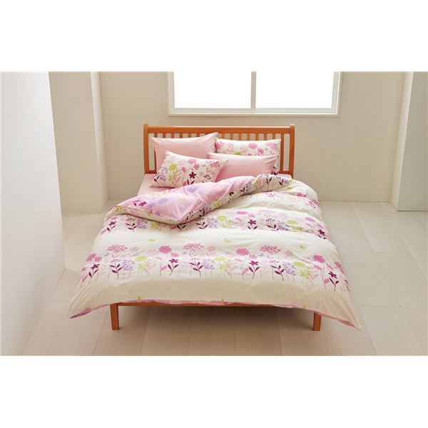 【西川】 掛け布団 カバー/寝具 【シングルロング ピンク】 150×210cm 日本製 抗菌 綿100％ FLOWER CASUAL 『meeシリーズ』【代引不可】