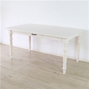ダイニングテーブル 食卓テーブル 約幅150cm ホワイト 木製 引き出し付き インテリア家具 リビング家具 組立品