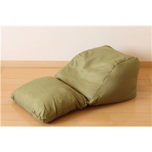 テレビ枕 寝そべりクッション 約44×90×26cm グリーン日本製 撥水 低反発 軽量 抗菌 チップウレタン スマホ ごろ寝