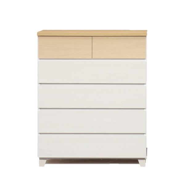 ハイチェスト タンス 5段 幅80cm ナチュラル 日本製 引き出しスライドレール ベッドルーム 寝室 リビング 完成品