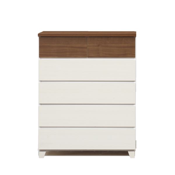 ハイチェスト タンス 5段 幅80cm ブラウン 日本製 引き出しスライドレール ベッドルーム 寝室 リビング 完成品