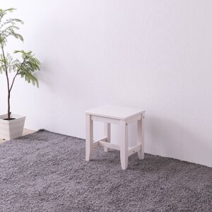 北欧風 スツール オットマン 1脚 幅40×奥行32×高さ43.2cm ホワイト 木製 パイン材 リビング 勉強部屋 テレワーク