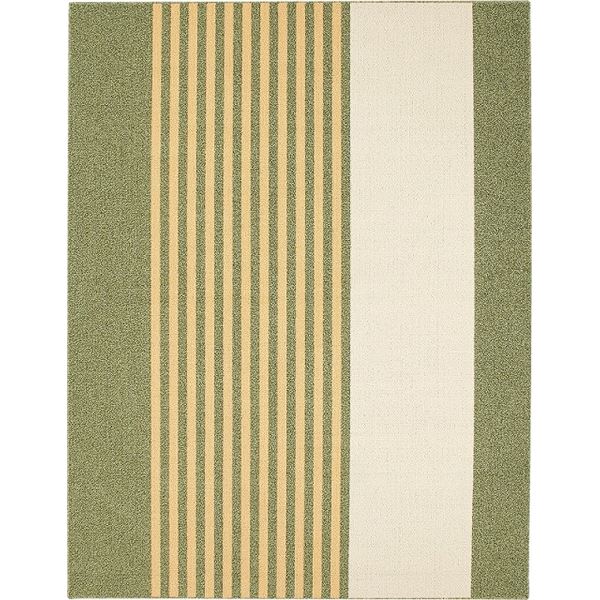 撥水 ラグマット/絨毯 【約130×185cm グリーン】 ホットカーペット対応 手洗い可 日本製 『クリム』 プレーベル【代引不可】