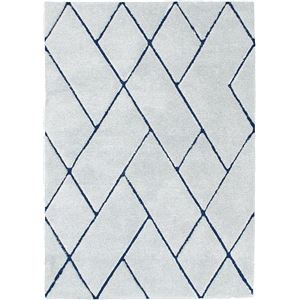 ラグマット/絨毯 【約140×200cm ブルー】 ホットカーペット対応 『ルノン』 プレーベル