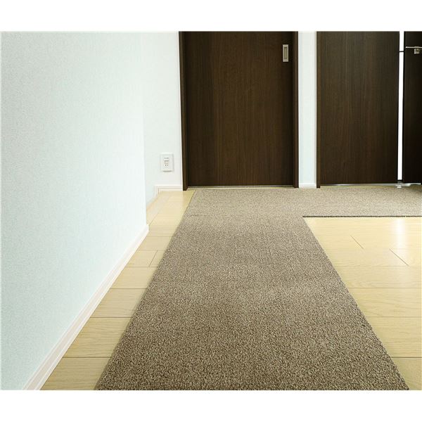 ラグタス 廊下敷マット BR ブラウン 【約60×200cm】【代引不可】