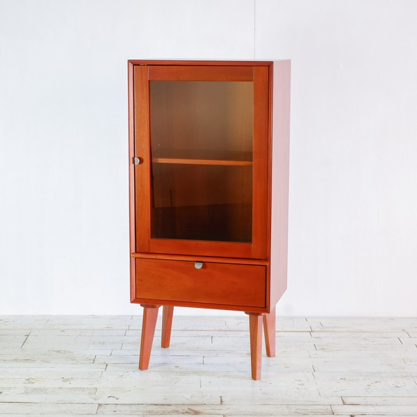 ヴィンテージ調 ガラスキャビネット【代引不可】