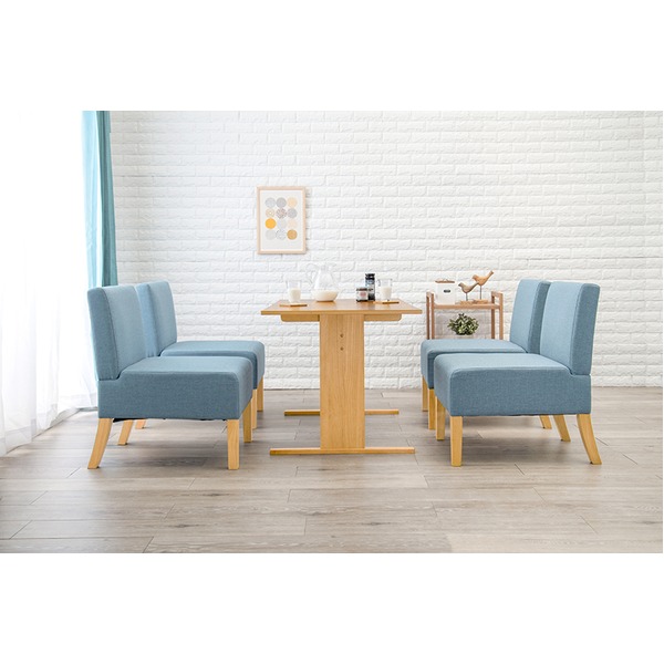 ダイニング5点セット （テーブル×1 チェア×4） 約幅110cm 4人掛け ナチュラル×ブルー 組立品【代引不可】