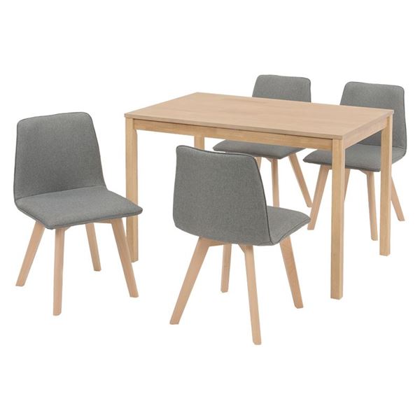 ダイニング 5点セット 約幅110cm ダイニングテーブル ナチュラル×1 ダイニングチェア グレー×4 組立品 リビング【代引不可】