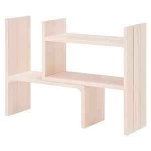 伸縮ラック/スパイスラック 約幅40〜75.5×奥行16×高さ41cm ホワイトウォッシュ 天然木 完成品 〔キッチン 台所〕