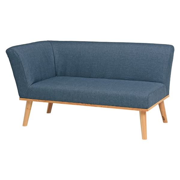 ソファー 約幅130cm 右肘付き ネイビー スチールフレーム 脚部組立式 ダイニングソファー ケルト リビング 在宅ワーク【代引不可】