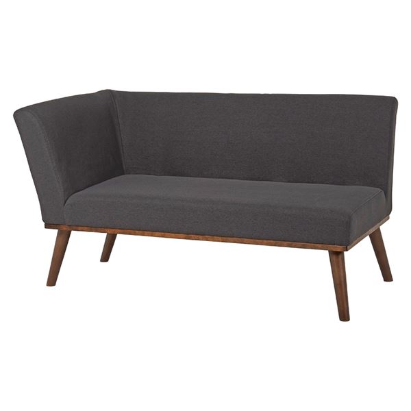 ソファー 約幅130cm 右肘付き ダークグレー スチールフレーム 脚部組立式 ダイニングソファー ケルト リビング 在宅ワーク【代引不可】