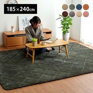 ラグ マット こたつ敷布団 約185×240cm 約3畳 アイボリー ボリューム 防音 滑りにくい 床暖房 ホットカーペット対応 無地