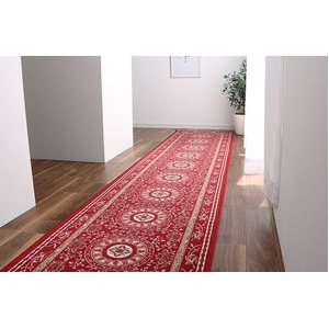 廊下敷き 廊下マット 約60×240cm ワイン 撥水加工 滑りにくい加工 速乾性 お手入れ簡単 ズレにくい 廊下敷 インテリア家具