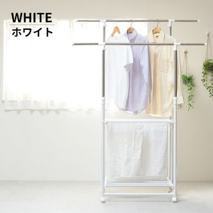 洗濯物干し 物干しスタンド 約幅770〜1210mm ワイド ホワイト スチール ステンレス ワンタッチ収納洗濯物干しラック 組立品 