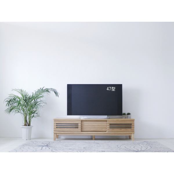 TVボード（ナチュラル） 幅約150cm [完成品/脚のみ取付］【代引不可】