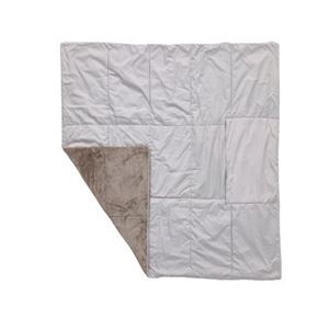 ひざ掛け 約60×85cm グレーベージュ 吸湿発熱 撥水 抗菌 防臭 防ダニ コンパクト収納 超軽量 カポック綿 あったか アウトドア