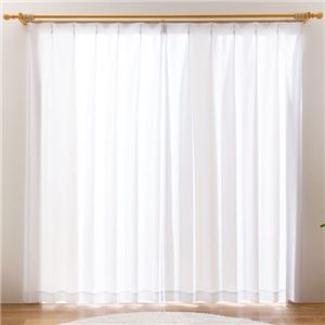 レースカーテン 約幅100×丈188cm×2枚セット ホワイト 洗える UVカット 85％以上 アジャスターフック付 コットレース カーテン