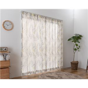 レースカーテン 幅200cm×丈218cm グリーン 1枚 洗える 日本製 アジャスターフック付き シャンヌ GYBE リビング ダイニング